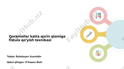 qoramollar katta qorin qismiga fistula qo‘yish texnikasi — PPTX