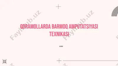 qoramollarda barmoq amputatsiyasi texnikasi — PPTX