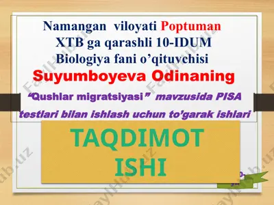 qushlar migratsiyasi — PPTX