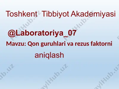 qon guruhlari va rezus faktorni — PPTX