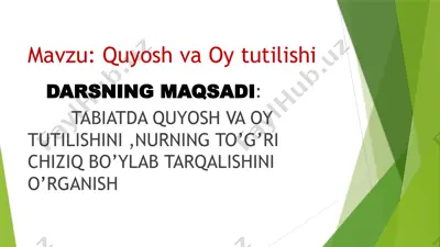 quyosh va oy tutilishi — PPTX