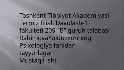 salomatlikni taminlovchi zarur psixologogik pedagogik omillar — PPTX