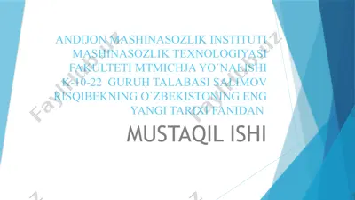 o'zbekiston taraqqiyotining o'zbek modeli — PPTX