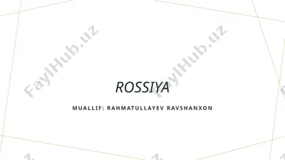 rossiya demografiyasi va bolalar o’limi — PPTX