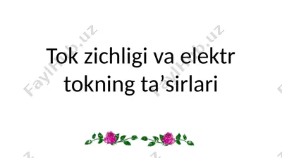 tok zichligi va elektr tokning taʼsirlari — PPTX