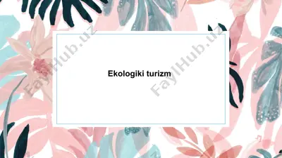 ekologiki turizm — PPTX