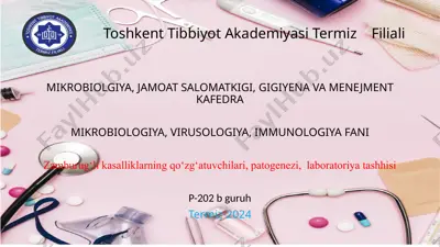mikrobiologiya, virusologiya, immunologiya fani — PPTX