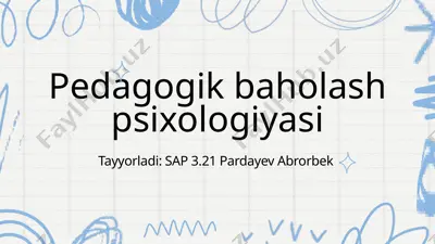 pedagogik baholash psixologiyasi — PPTX