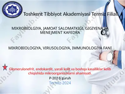 mikrobiologiya, virusologiya, immunologiya fani — PPTX