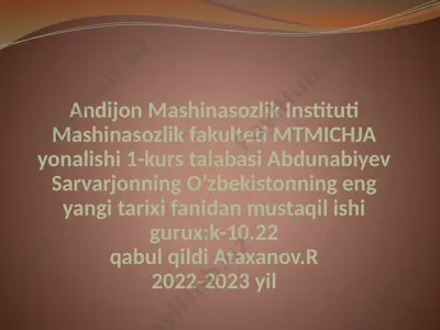 islom karimovning o‘zbekistonning mustaqillik davrida olib borilgan faoliyati — PPTX