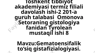gematoensifalik to‘siq gistafizialogiyasi — PPTX