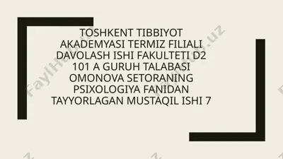 psixologik salomatlik mezonlari — PPTX