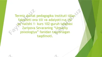 o’yin maktabgacga yoshdagi bolaning yetakchi faoliyati — PPTX