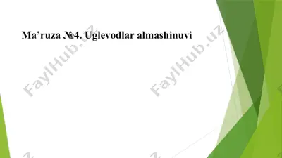 uglevodlar almashinuvi — PPTX