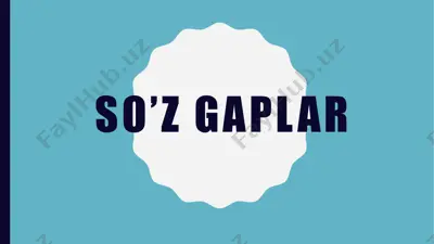 so’z-gaplar — PPTX