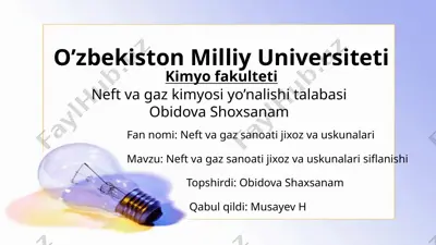 neft va gaz sanoati jixoz va uskunalari — PPTX