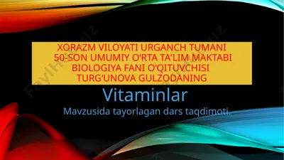 vitaminlar — PPTX