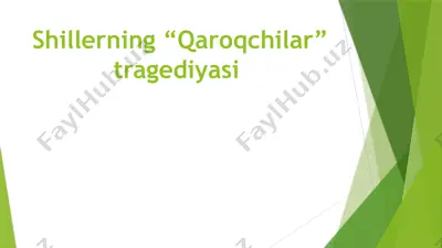 shillerning "qaroqchilar" tragediyasi — PPTX