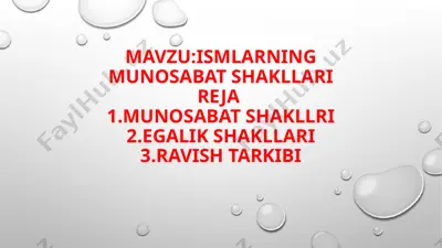 ismlarning munosabat shakllari — PPTX