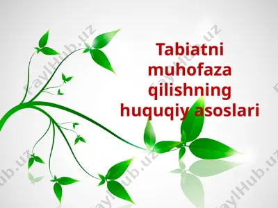tabiatni muhofaza qilishning huquqiy asoslari — PPTX