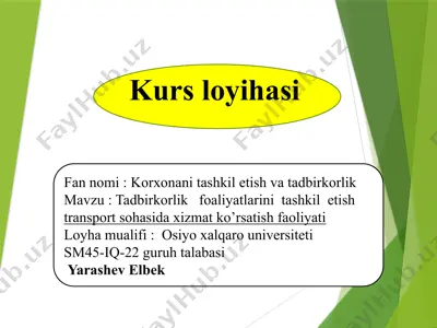 transport biznesi va tadbirkorlik — PPTX