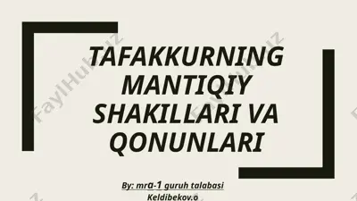 tafakkurning mantiqiy shakillari va qonunlari — PPTX