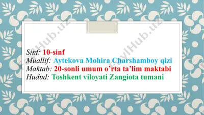 suv qushlari haqida umumiy tushuncha — PPTX