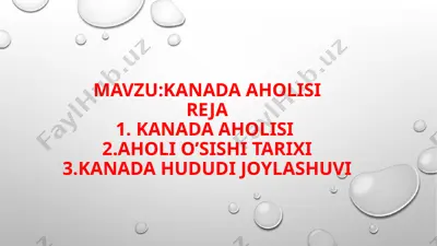 kanada aholisi — PPTX