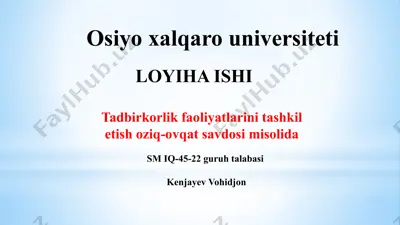 oziq-ovqat savdosi biznesini qanday boshlash mumkin — PPTX
