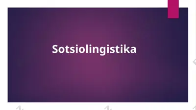 sotsiolingvistika — PPTX