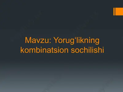yorugʻlikning kombinatsion sochilishi — PPTX