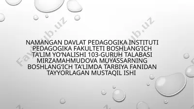 4-sinf tarbiya darsligi tahlili — PPTX