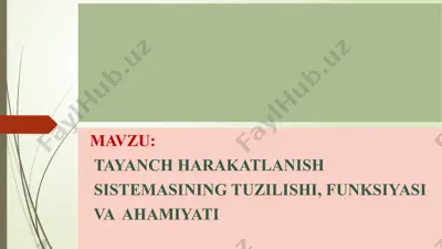 tayanch harakatlanish sistemasi — PPTX