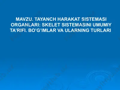 skelet sistemasini umumiy ta'rifi — PPTX