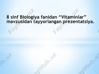 vitaminlar — PPTX