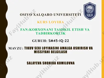 yosh bolalar futbolkasini ishlab chiqarish — PPTX