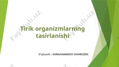 tirik organizmlarning tasirlanishi — PPTX