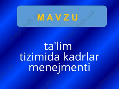 kadrlar menejmenti — PPTX
