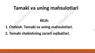 tamaki va uning mahsulotlari — PPTX