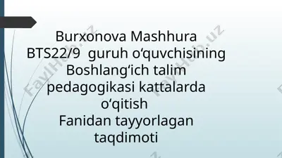 ta'limni tashkil etish turkumlari — PPTX