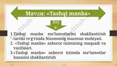 tashqi manba axborot tizimi haqida — PPTX