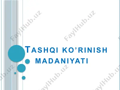 tashqi ko’rinish madaniyati — PPTX