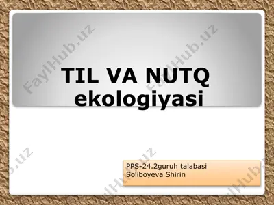 til va nutq ekologiyasi — PPTX