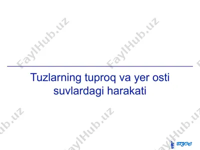 er osti suvlari haqida ma'lumotlar — PPTX