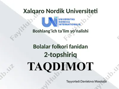 xalq ertaklarining janr xususiyatlari — PPTX
