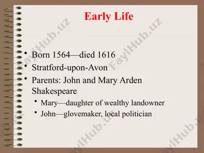 william shakespeare biography — PPTX