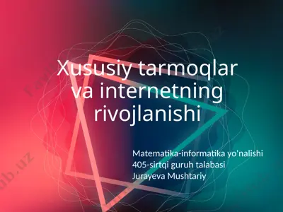 xususiy tarmoqlar va internetning rivojlanishi — PPTX