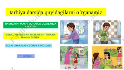 rasmlarni yaxshi va yomon odatlarga ajratish — PPTX