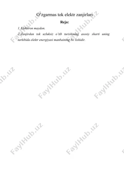 o’zgarmas tok elektr zanjirlari — DOCX