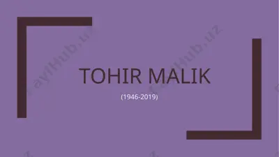tohir malik — PPTX